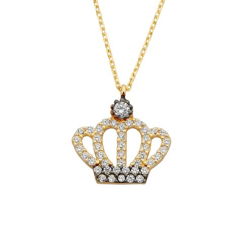 diamond crown pendant necklace